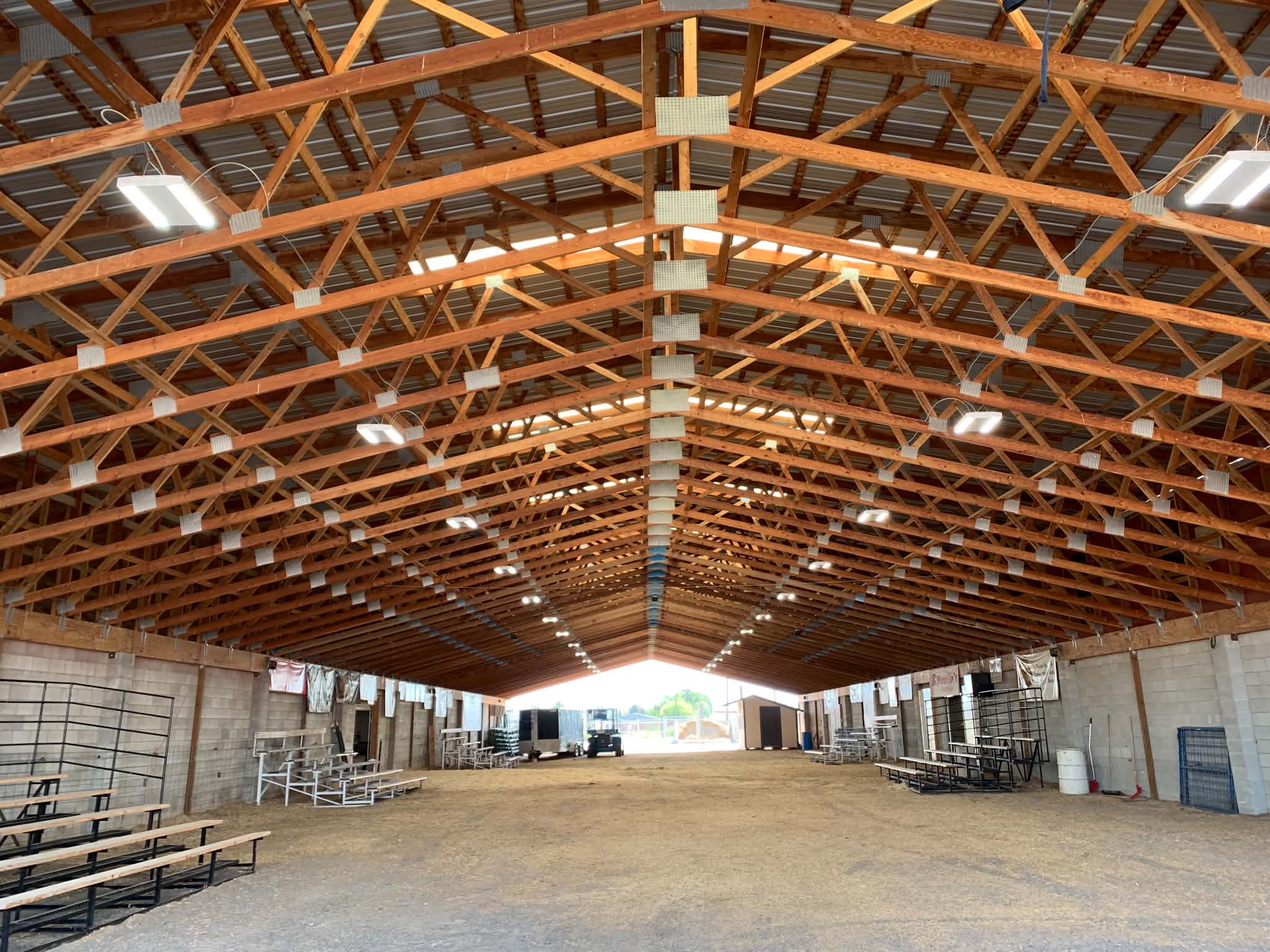 High bay lighting in a covered arena