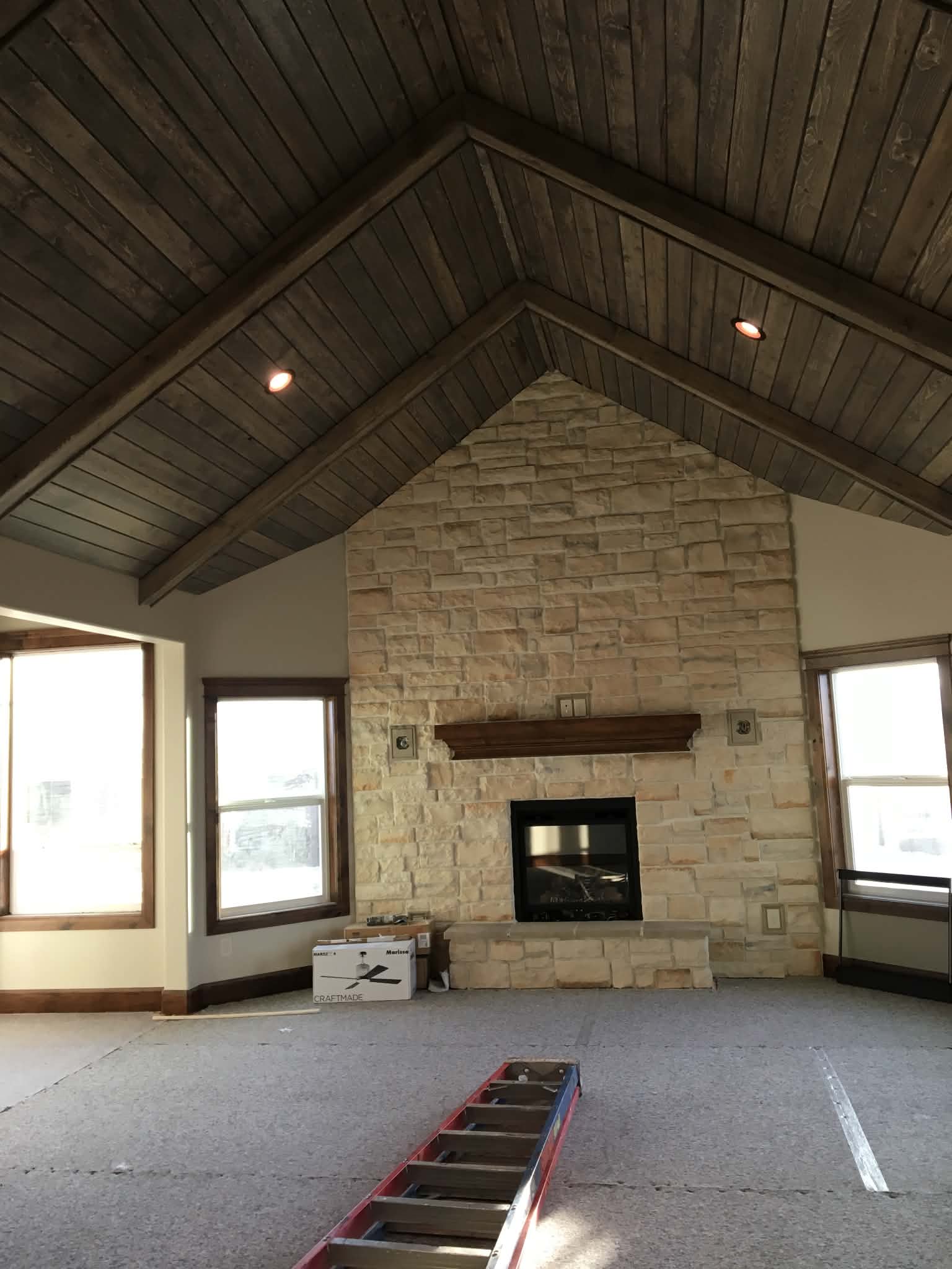 Recessed lighting in a vaulted great room